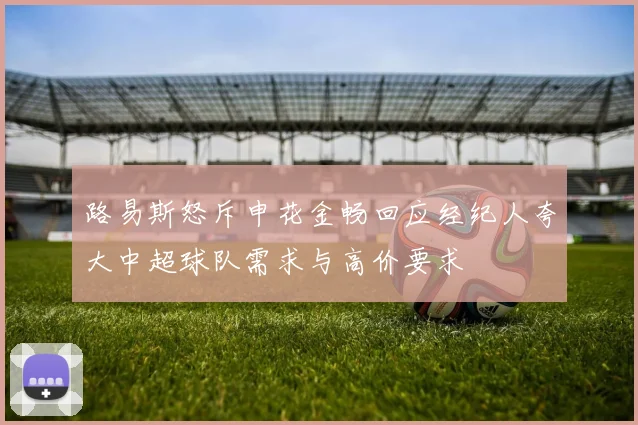 路易斯怒斥申花金畅回应经纪人夸大中超球队需求与高价要求